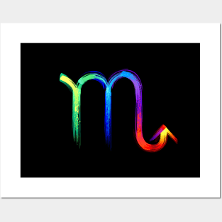 Scorpion zodiac sign luminescent paint Posters and Art